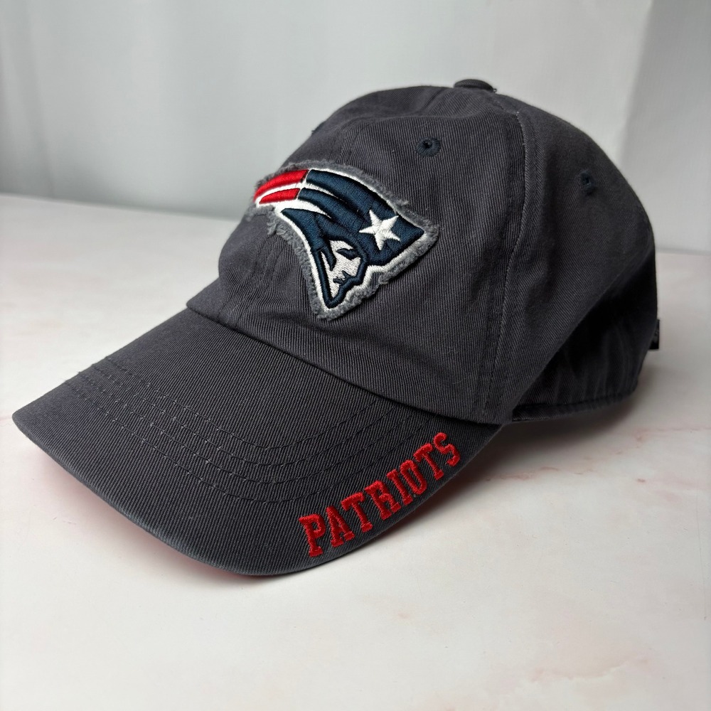 New England Patriots NFL Team Apparel Gray Dad Hat One Size Fits Most Super Bowl